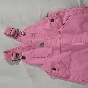 Toddler Girls Pink Lined Carhartt Overalls 4T VGUC